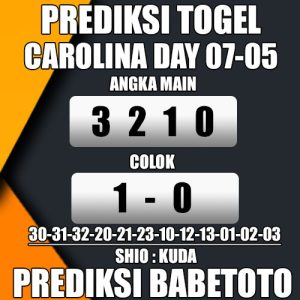 Prediksi CAROLINA DAY 07 Mei 2024