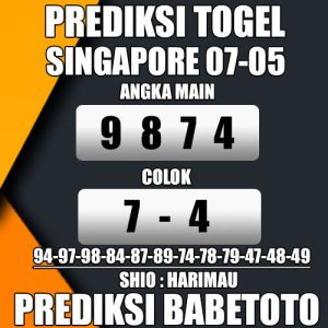 Prediksi SINGAPORE 07 Mei 2024