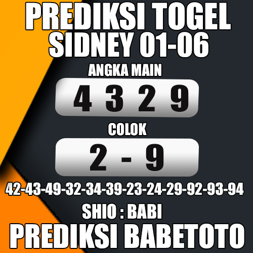 Prediksi SYDNEY 01 Juni 2024