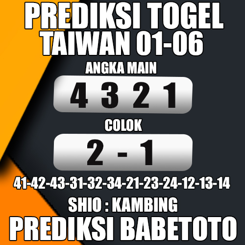 Prediksi TAIWAN 01 Juni 2024