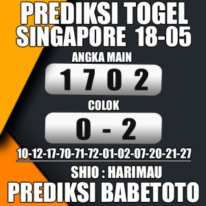 Prediksi SINGAPORE 18 Mei 2024