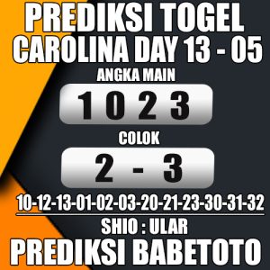 Prediksi CAROLINA DAY 13 Mei 2024