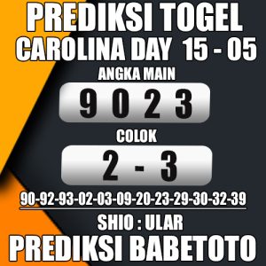 Prediksi CAROLINA DAY 15 Mei 