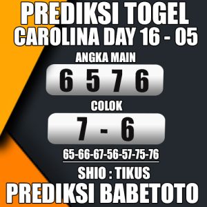 Prediksi CAROLINA DAY 16 Mei 2024