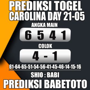 Prediksi CAROLINA DAY 21 Mei 2024