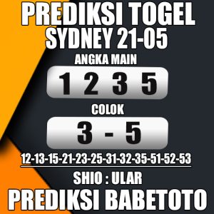 Prediksi SYDNEY 21 Mei 2024