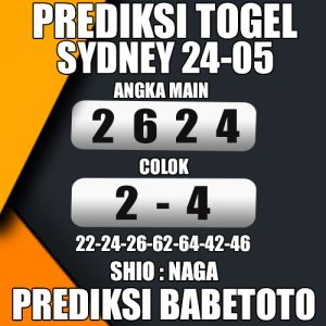 Prediksi SYDNEY 24 Mei 2024