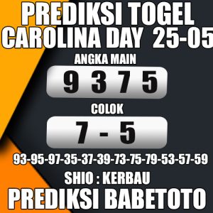  Prediksi CAROLINA DAY 25 Mei 2024