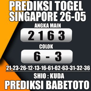 Prediksi SINGAPORE 26 Mei 2024