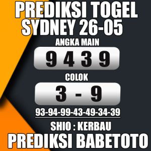 Prediksi SYDNEY 26 Mei 2024