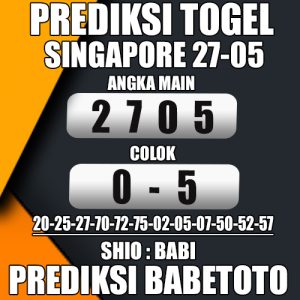 Prediksi SINGAPORE 27 Mei 2024