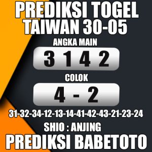 Prediksi TAIWAN 30 Mei 2024