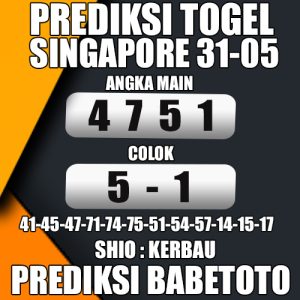 Prediksi SINGAPORE 31 Mei 2024