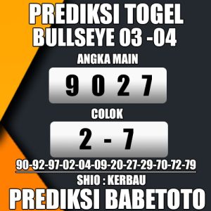 Prediksi BULLSEYE 03 Mei 2024