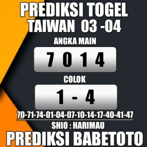 Prediksi TAIWAN 03 Mei 2024