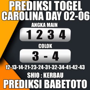 Prediksi CAROLINA DAY 02 Juni 2024