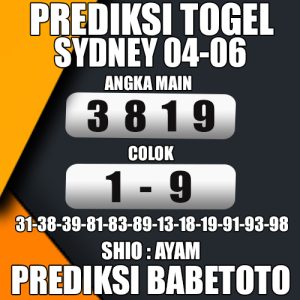 Prediksi SYDNEY 04 Juni 2024