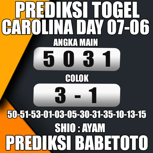 Prediksi CAROLINA DAY 07 Juni 2024