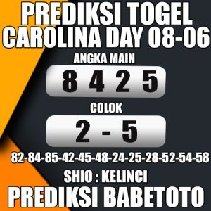 Prediksi CAROLINA DAY 08 Juni 2024