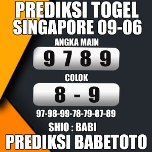 Prediksi SINGAPORE 09 Juni 2024