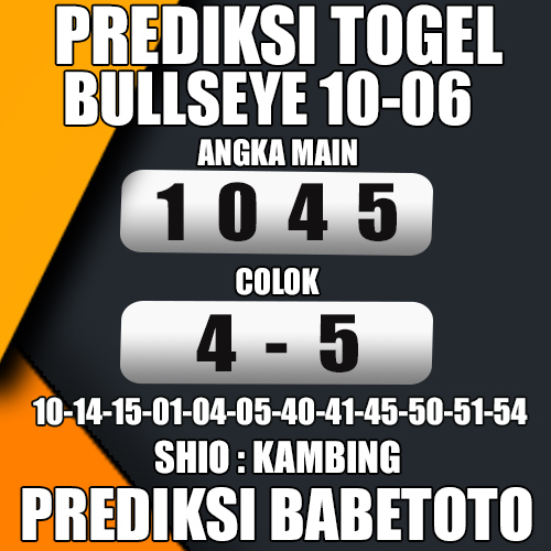 Prediksi BULLSEYE 10 Juni 2024