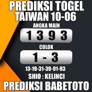 Prediksi TAIWAN 10 Juni 2024