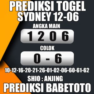 Prediksi SYDNEY 12 Juni 2024