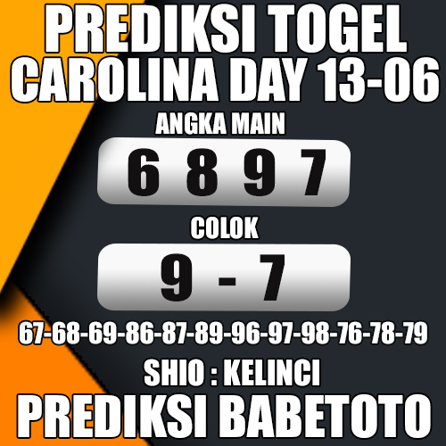 Prediksi CAROLINA DAY 13 Juni 2024