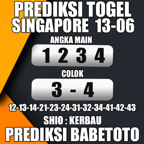 Prediksi SINGAPORE 13 Juni 2024