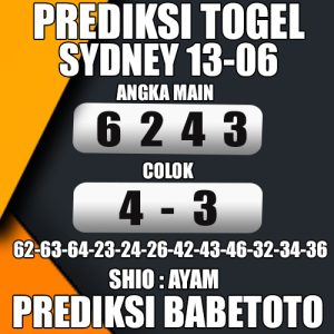 Prediksi SYDNEY 13 Juni 2024