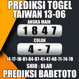 Prediksi TAIWAN 13 Juni 2024