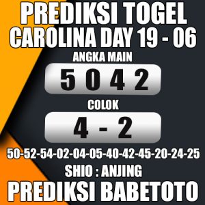 Prediksi CAROLINA DAY 19 Juni 2024