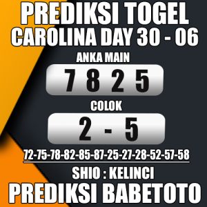 Prediksi CAROLINA DAY 30 Juni 2024