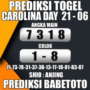 Prediksi CAROLINA DAY 21 Juni 2024