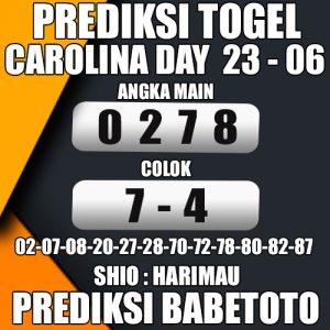 Prediksi CAROLINA DAY 23 Juni 2024