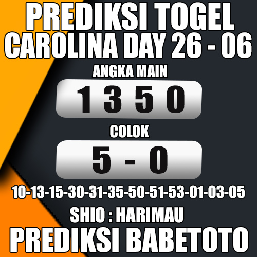 Prediksi CAROLINA DAY 26 Juni 2024