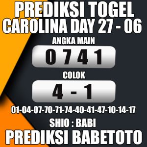 Prediksi CAROLINA DAY 27 Juni 2024