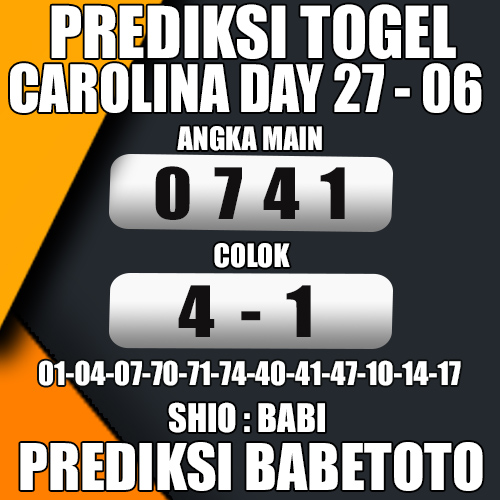 Prediksi CAROLINA DAY 27 Juni 2024