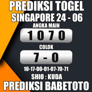 Prediksi SINGAPORE 24 Juni 2024