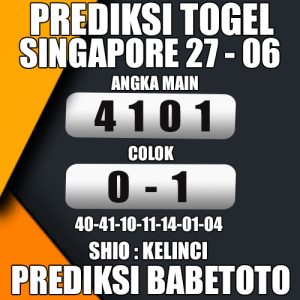 Prediksi SINGAPORE 27 Juni 2024