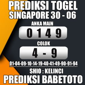 Prediksi SINGAPORE 30 Juni 2024