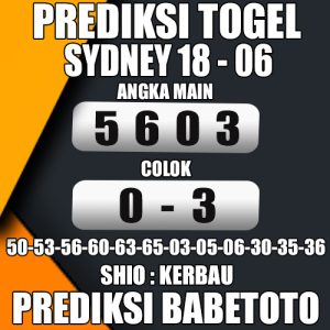 Prediksi SYDNEY 18 Juni 2024