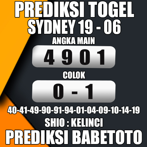 Prediksi SYDNEY 19 Juni 2024