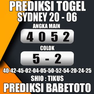 Berikut Prediksi Sydney 20 juni 2024 