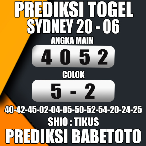 Berikut Prediksi Sydney 20 juni 2024