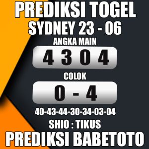 Prediksi Sydney 23 juni 2024