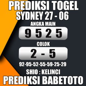 Prediksi Sydney 27 juni 2024