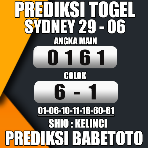 Prediksi Sydney 29 juni 2024