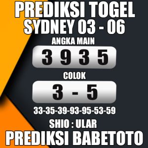 Prediksi SYDNEY 03 Juni 2024