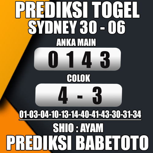 Prediksi Sydney 30 juni 2024